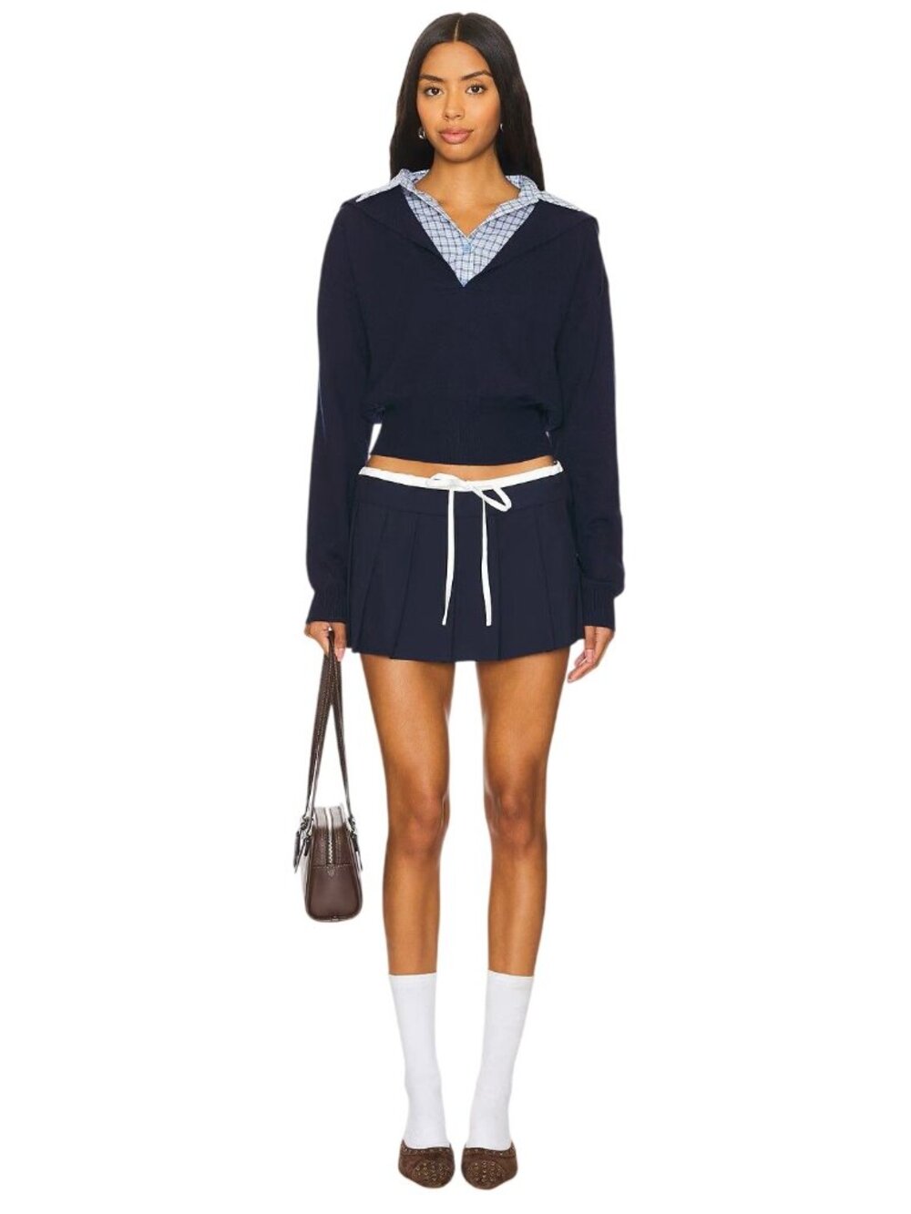 LIONESS Dynasty Mini Skort in Navy Small Womens Shorts Skirt - Picture 4 of 16
